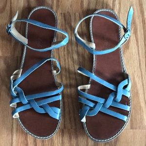 Size 10 light blue buckle sandals great condition